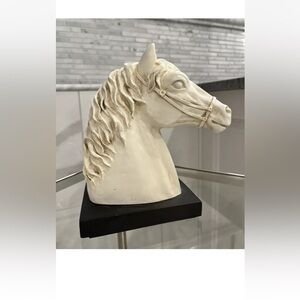 NWT Giannelli Style Equestrian Horse Bust Plaster Resin Sculpture Bookend Decor
